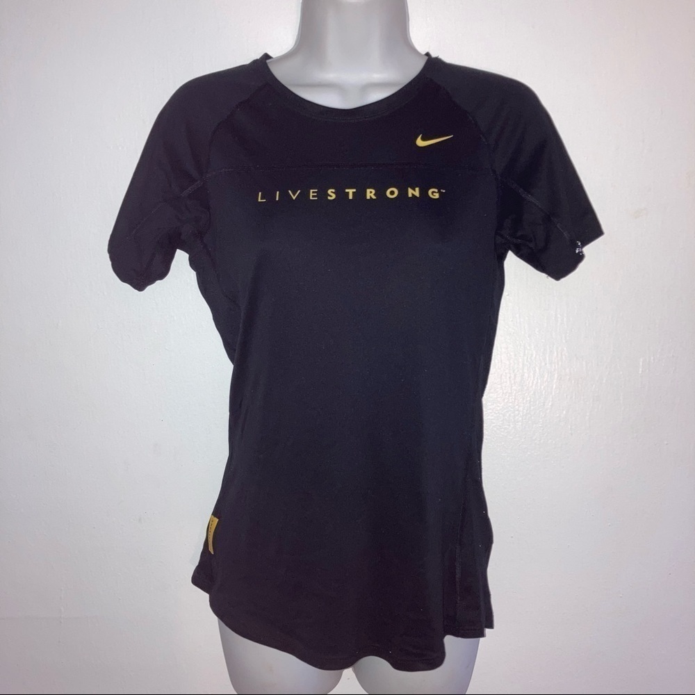 2/$15 Nike Live Strong Crew Neck Tee Shirt Top Black S